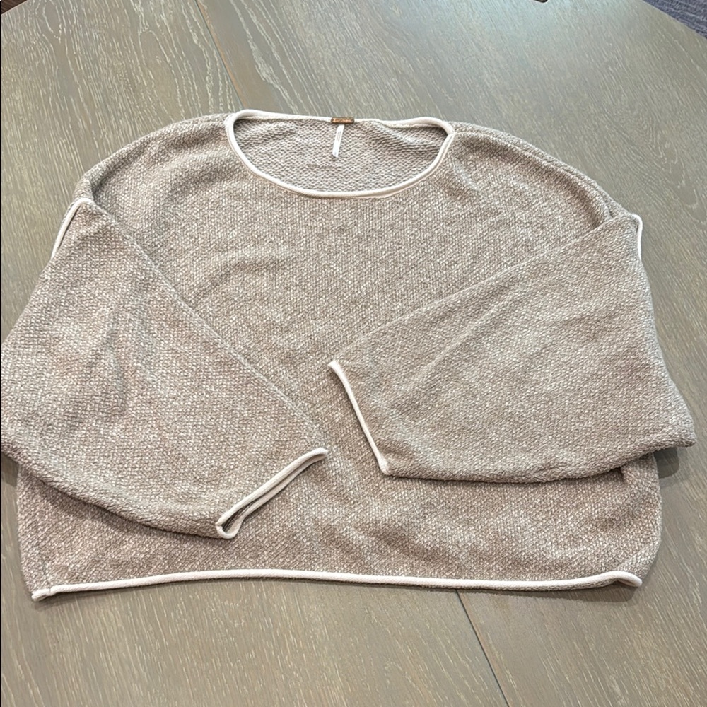 Free People Tan dropped shoulder Sweater Oversized Knit